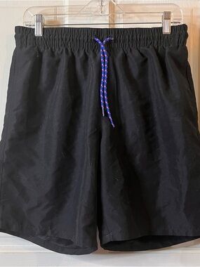 Old Navy Black Athletic Shorts with Blue & Pink Drawstring